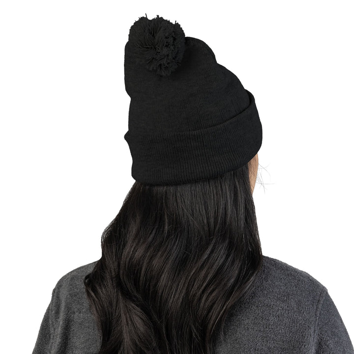 Cozy Pom-Pom Knit Cap - 'Boss Bitch' Beanie, Winter Hat, Gift for Her, Trendy Accessories, Fashionable Headwear