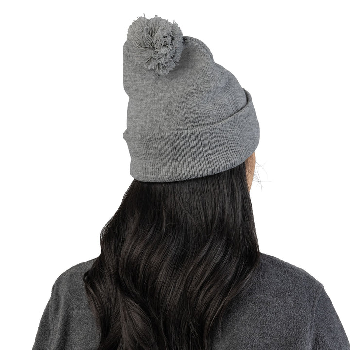 Cozy Pom-Pom Knit Cap - 'Boss Bitch' Beanie, Winter Hat, Gift for Her, Trendy Accessories, Fashionable Headwear
