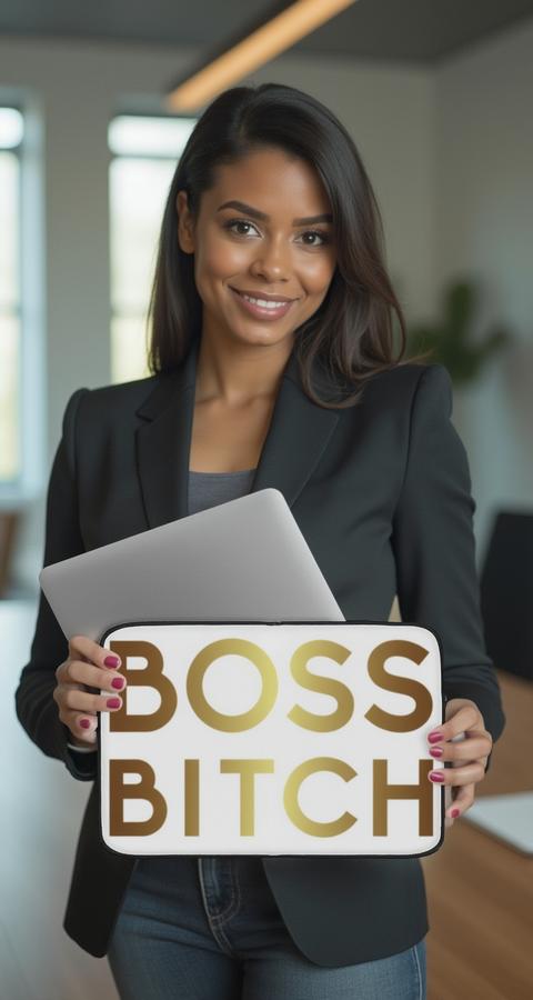 Boss Bitch Laptop Sleeve - Empowering Laptop Case for Boss Women