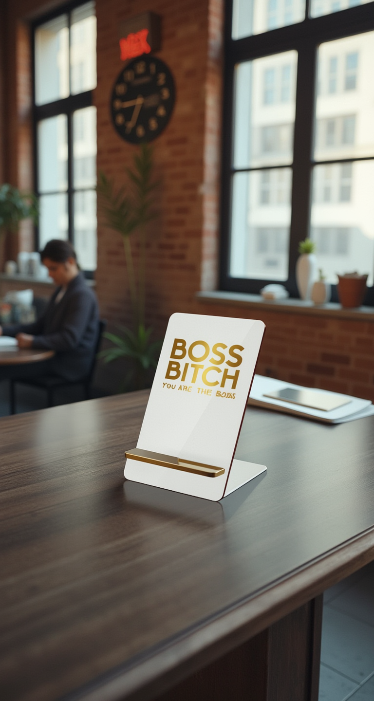 Boss Bitch Mobile Display Stand - Stylish Phone Holder for Empowered Professionals